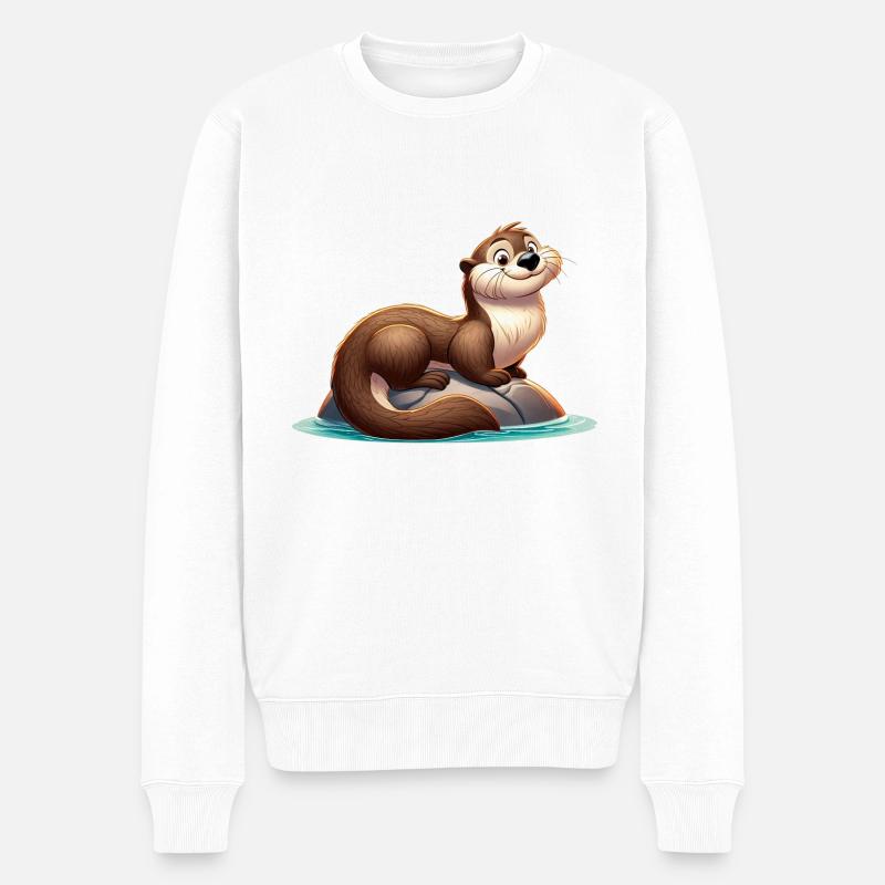 loutre 20 - Pull Premium bio Homme - blanc