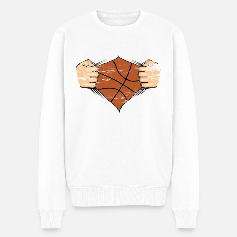 Basketball Design utilisé - Pull Premium bio Homme - blanc