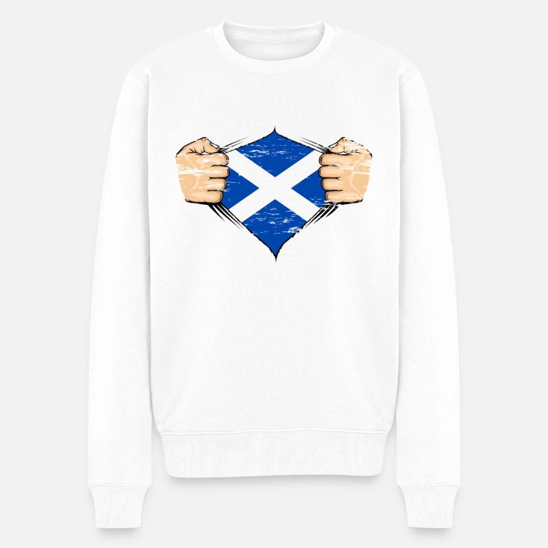 Drapeau de l’Écosse utilisé - Pull Premium bio Homme - blanc