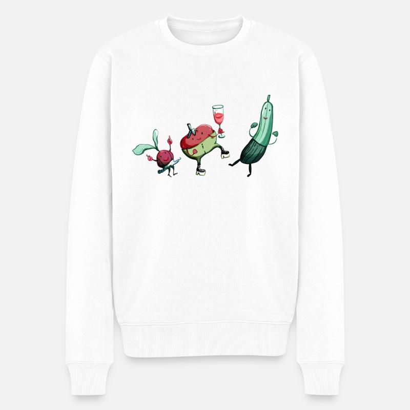 Junges Gemüse - Männer Premium Bio Pullover - Weiß