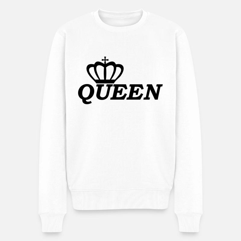 Queen - Männer Premium Bio Pullover - Weiß