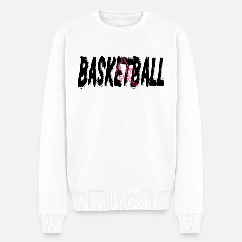 Impression de basket-ball - Pull Premium bio Homme - blanc