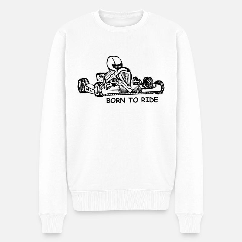 Né pour rouler - Pull Premium bio Homme - blanc