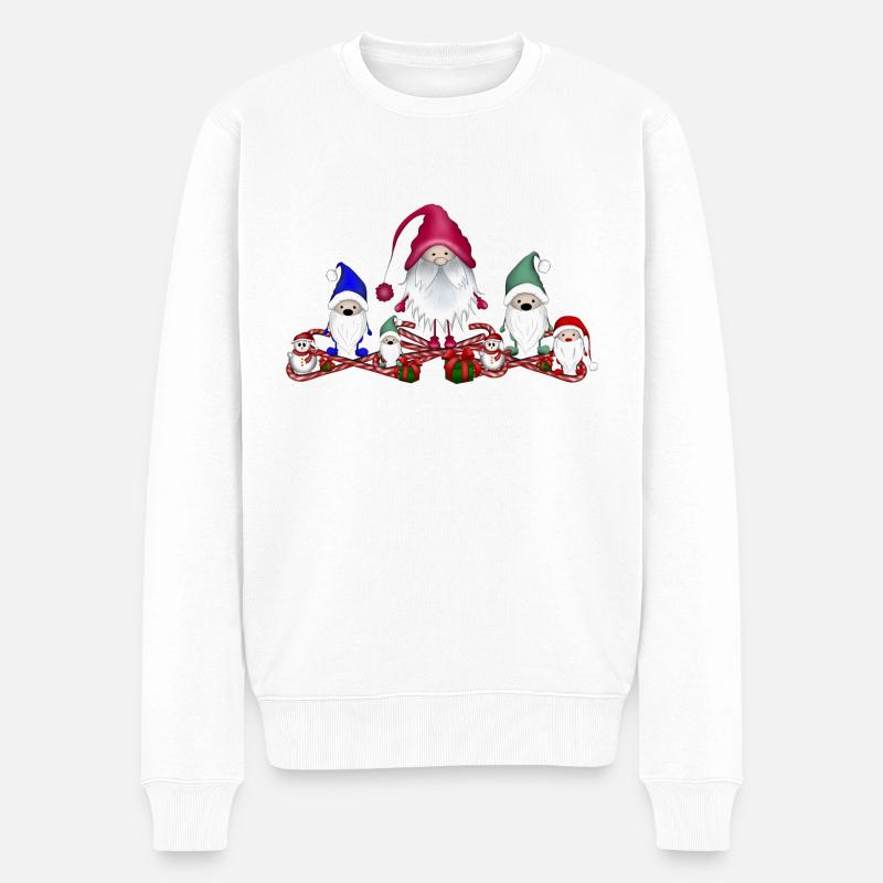 Wichtel Weihnachten - Männer Premium Bio Pullover - Weiß