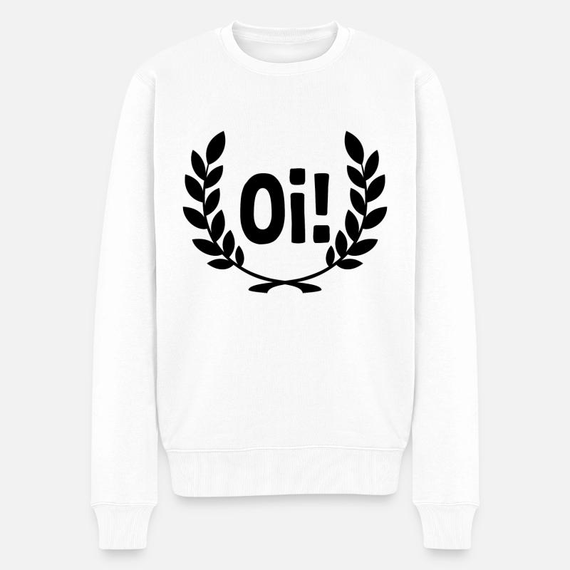 Oi Geschenk Boot Segler Segelboot Kapitän - Männer Premium Bio Pullover - Weiß