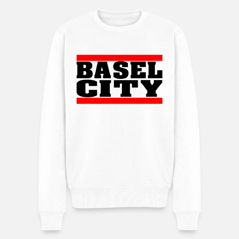BASEL CITY - Männer Premium Bio Pullover - Weiß
