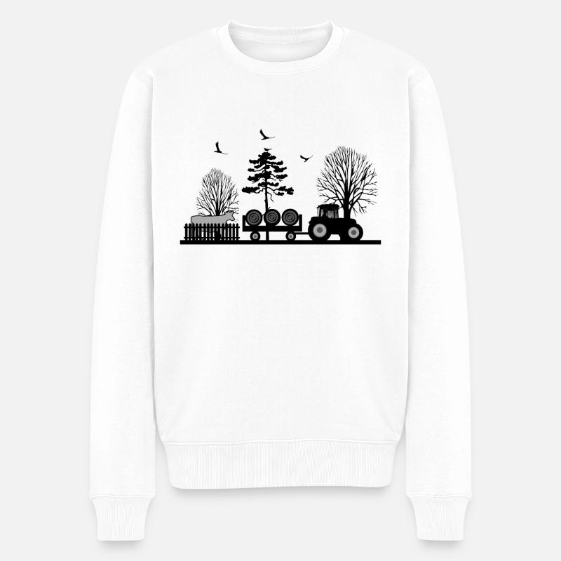 Traktor - Männer Premium Bio Pullover - Weiß