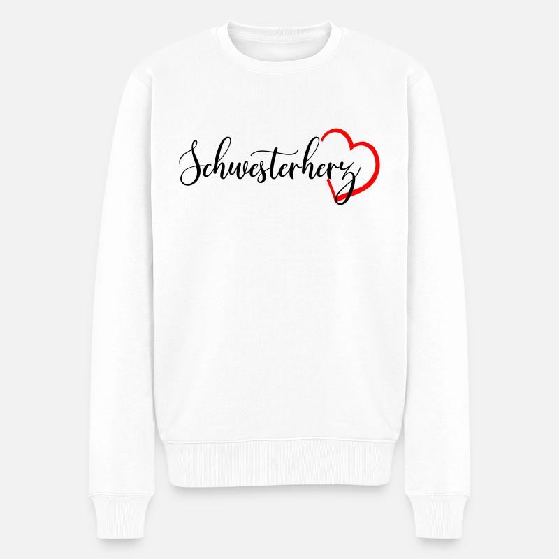Schwesterherz - Männer Premium Bio Pullover - Weiß