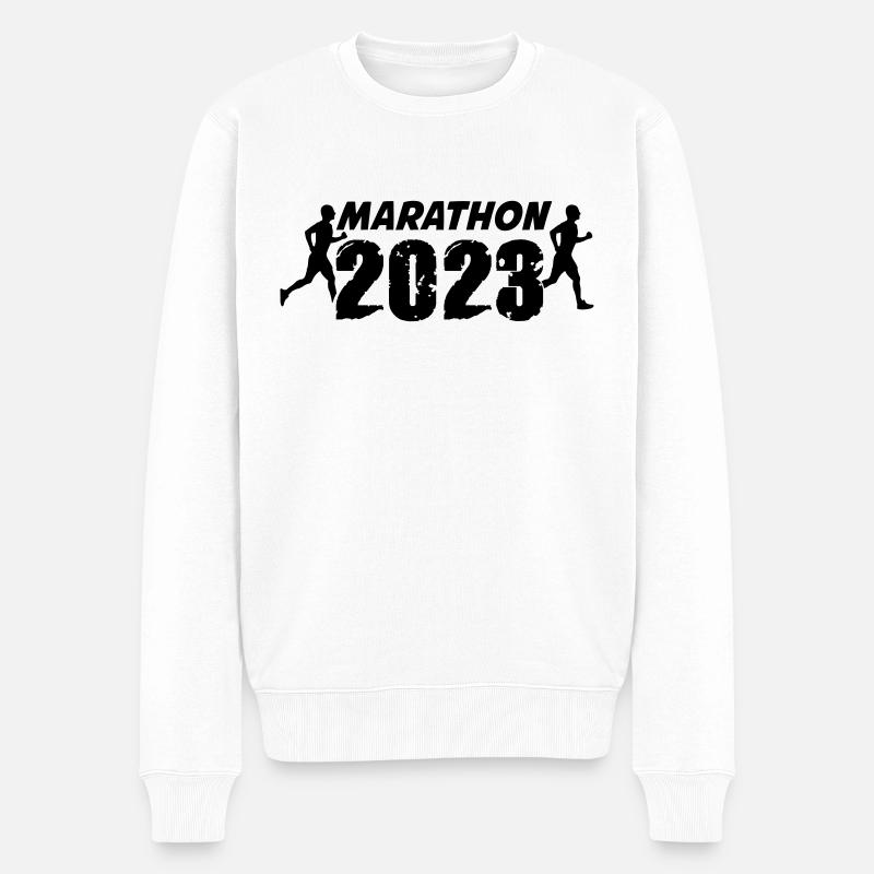 Marathon 2023 - Pull Premium bio Homme - blanc