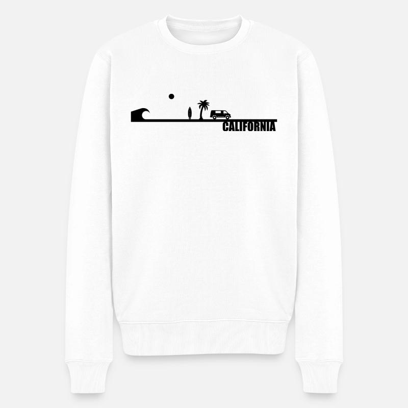 California Wave Surf Van Leben - Männer Premium Bio Pullover - Weiß