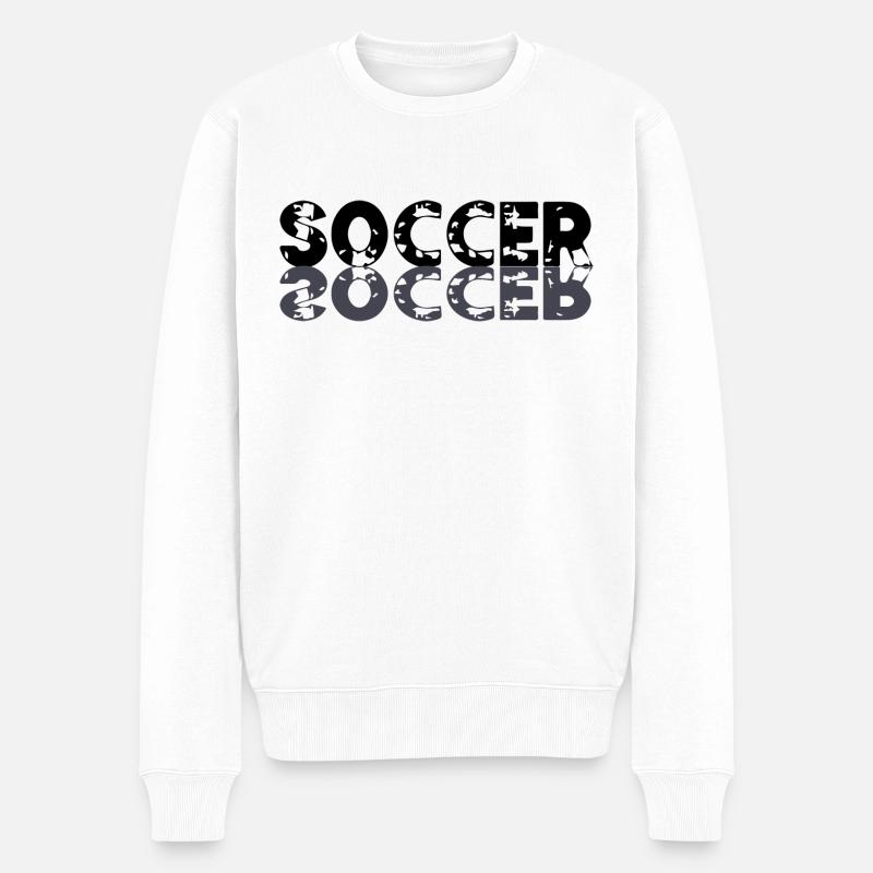 Soccer Fussball - Männer Premium Bio Pullover - Weiß