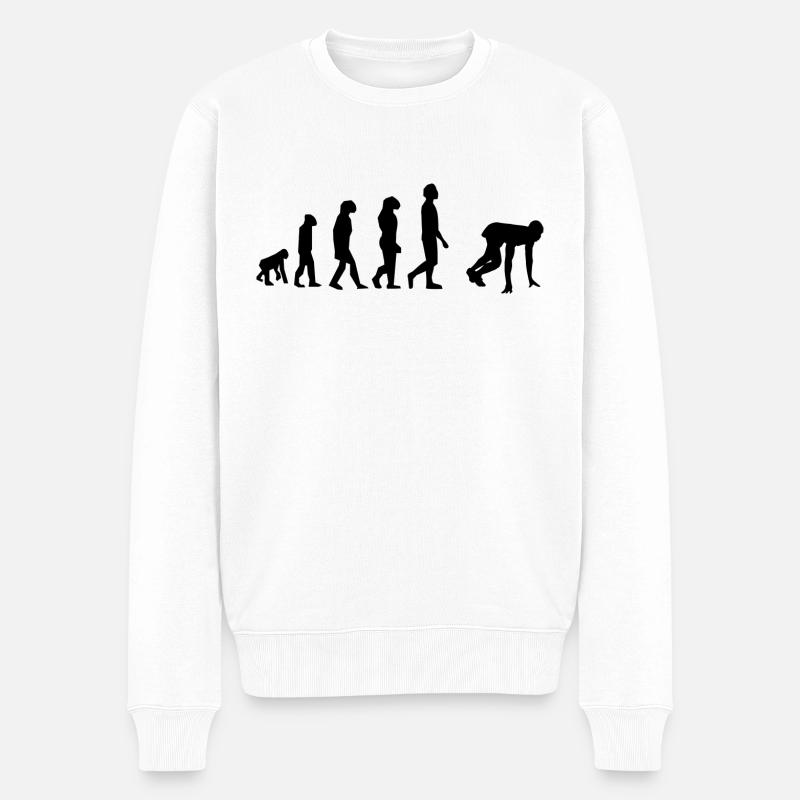 100 Meter Evolution - Männer Premium Bio Pullover - Weiß