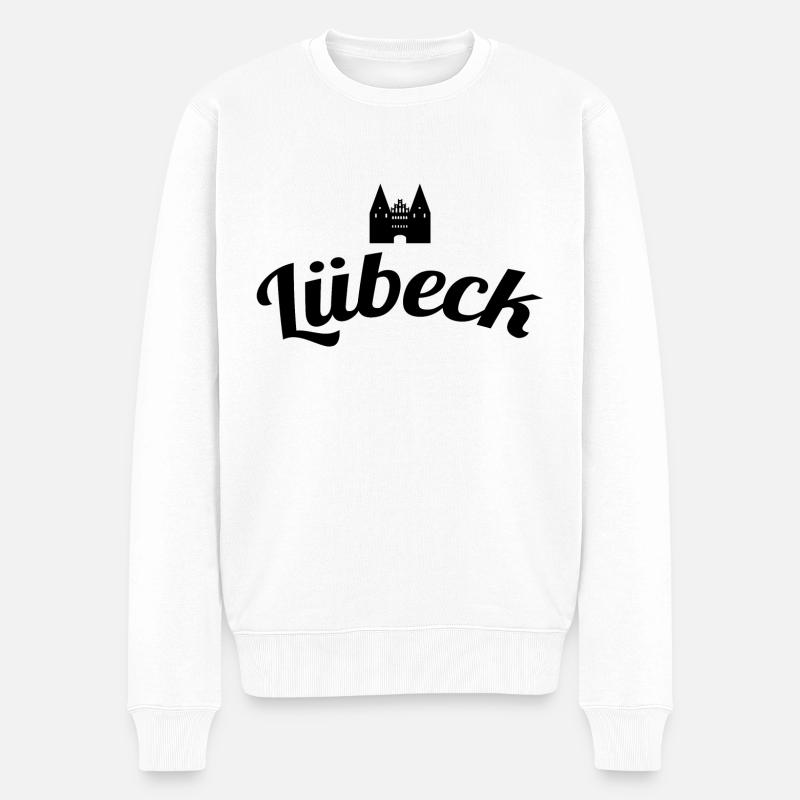 Lübeck - Männer Premium Bio Pullover - Weiß
