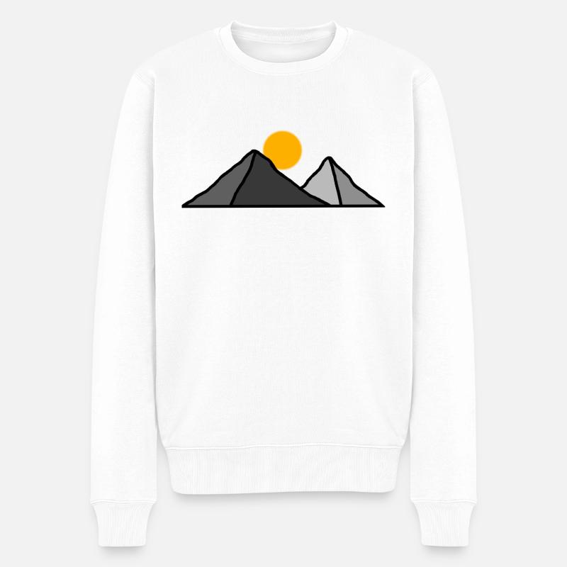 Berggipfel unter der Sonne - Männer Premium Bio Pullover - Weiß