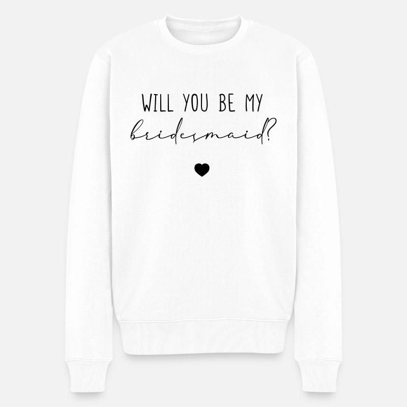 Will you be my Bridesmaid? - Männer Premium Bio Pullover - Weiß