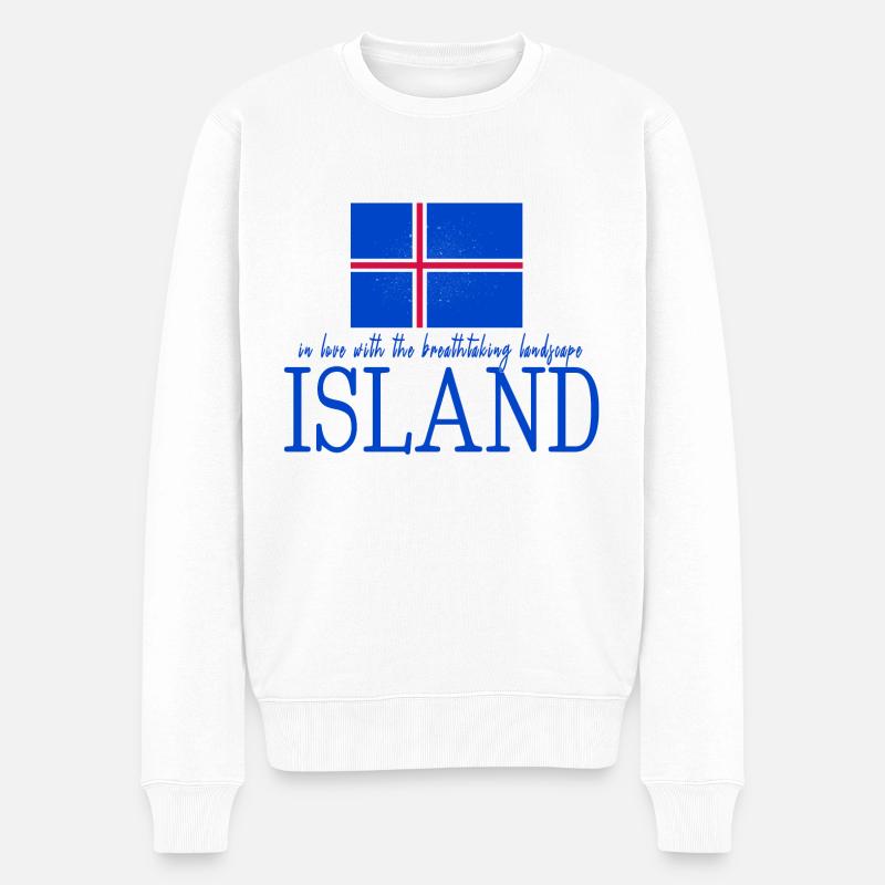 Island Iceland - Männer Premium Bio Pullover - Weiß