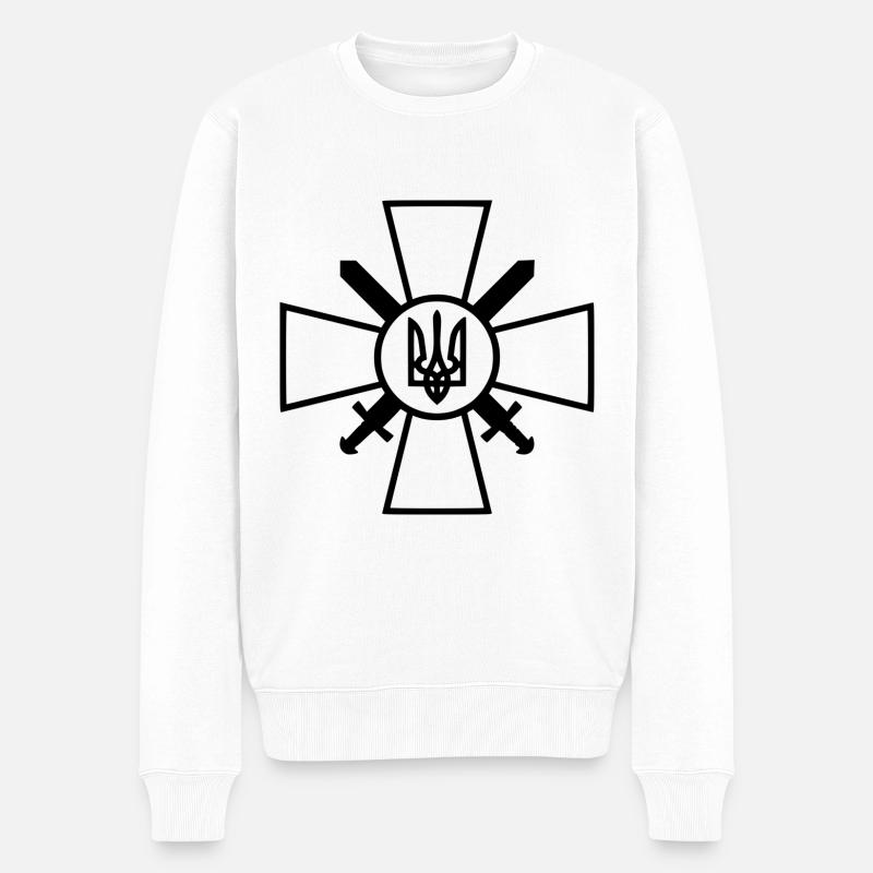 Ukraine - Männer Premium Bio Pullover - Weiß