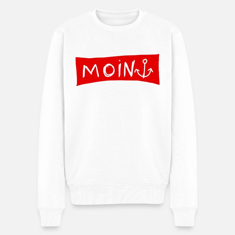 Moin - Männer Premium Bio Pullover - Weiß
