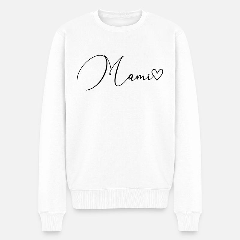 Mami Schrift - Männer Premium Bio Pullover - Weiß