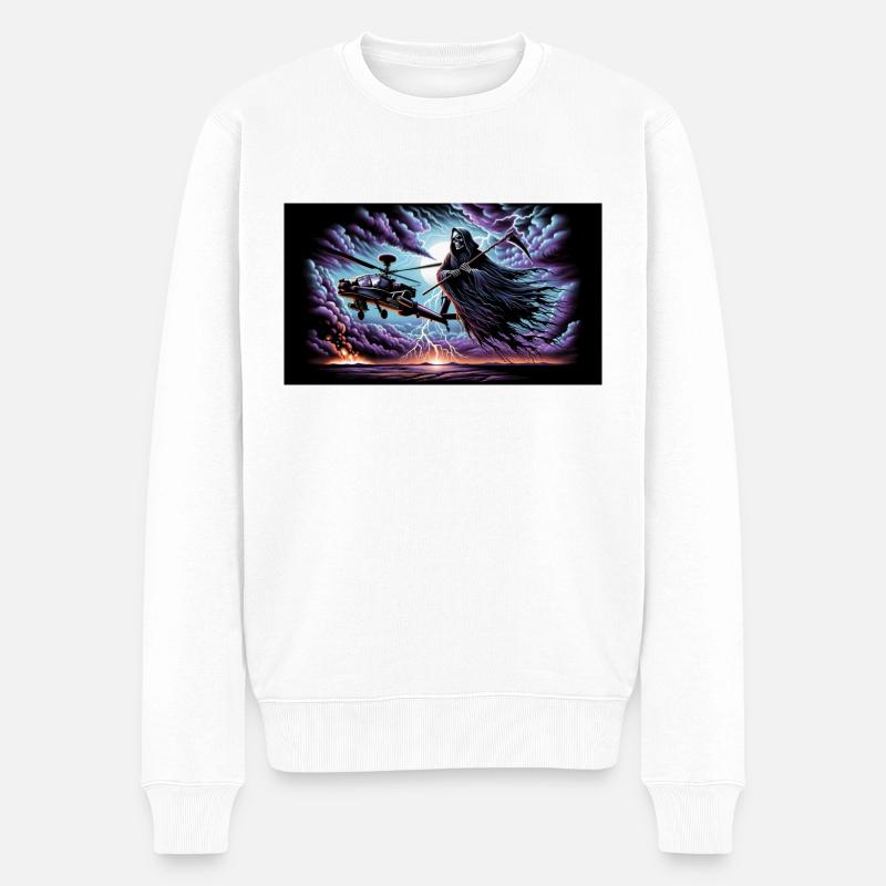 Flug des Sensenmanns - Männer Premium Bio Pullover - Weiß