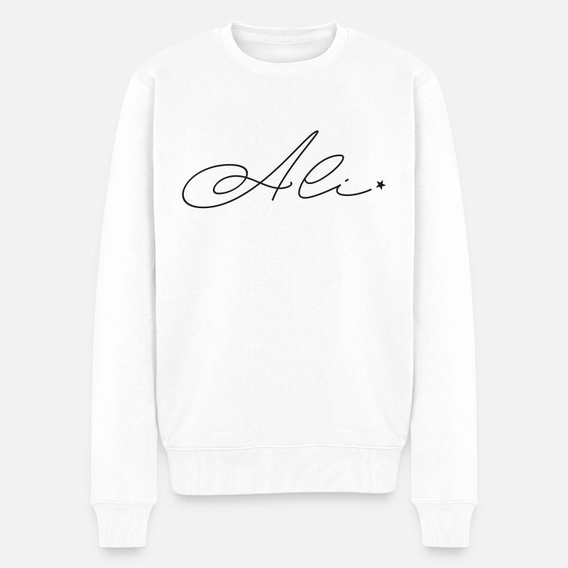 Name Ali - Männer Premium Bio Pullover - Weiß