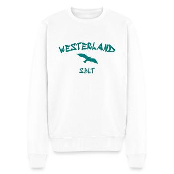 Westerland - Sylt - Mer du Nord - Ancre - Mouette - Île - Pull Premium bio Homme - blanc - Devant - Thijin (182cm)