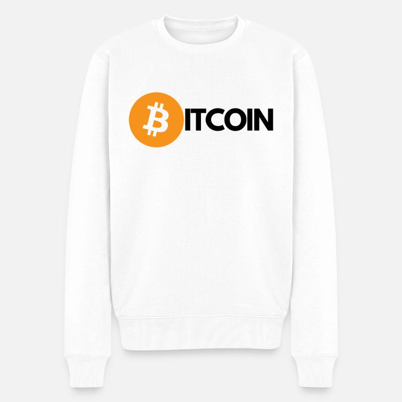 Crypto BITCOIN 1 - Pull Premium bio Homme - blanc