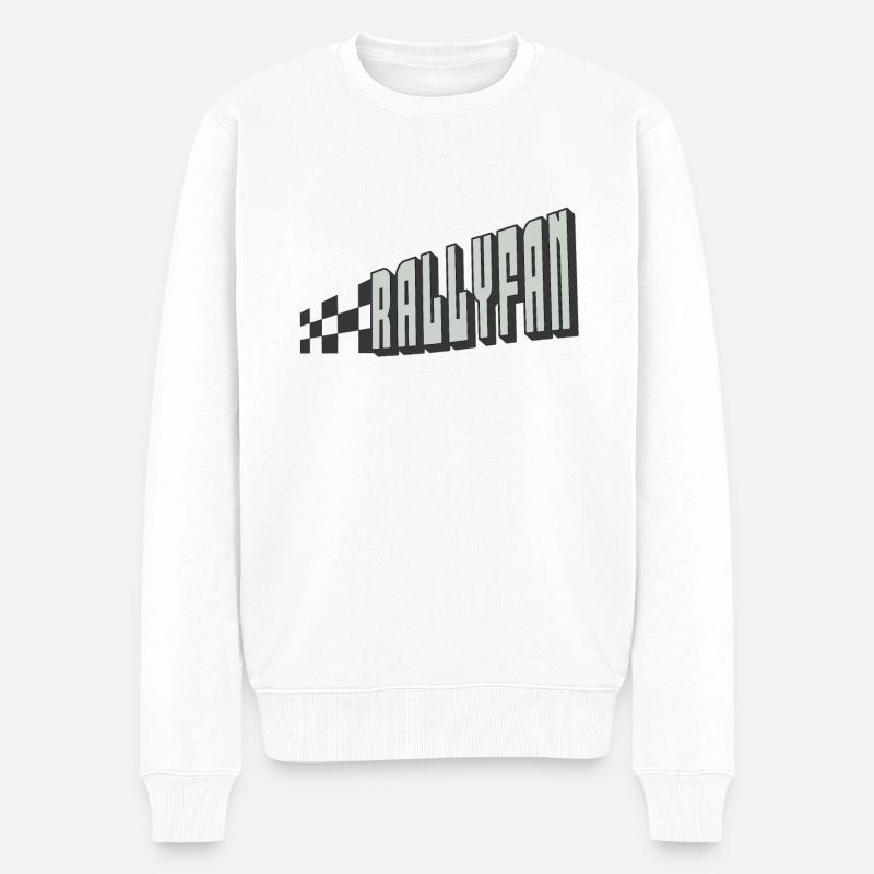 Rallyfan silber schwarz - Männer Premium Bio Pullover - Weiß