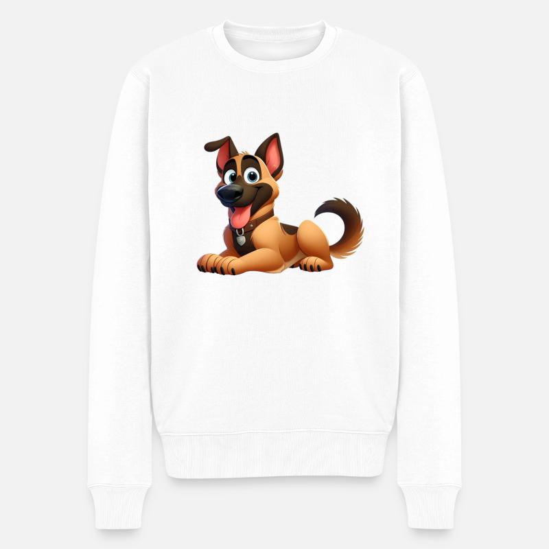 Deutscher Schäferhund - Männer Premium Bio Pullover - Weiß