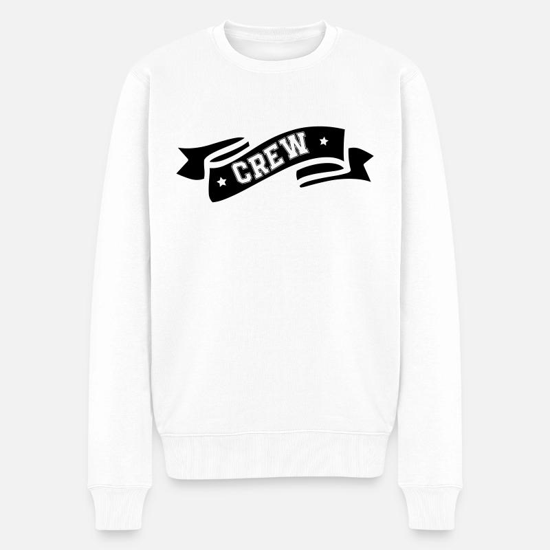 Crew - Männer Premium Bio Pullover - Weiß
