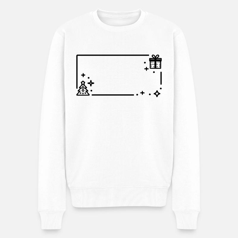 Weihnachtlicher Rahmen - Männer Premium Bio Pullover - Weiß