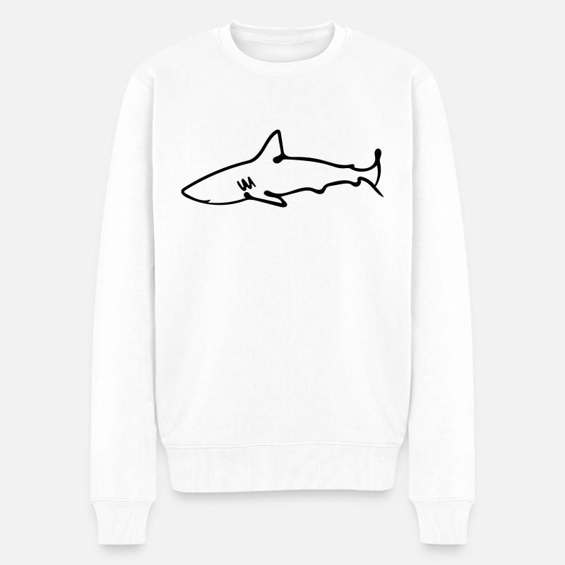 requin - Pull Premium bio Homme - blanc
