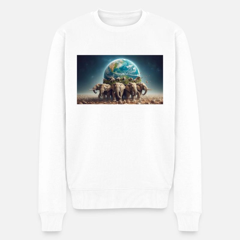 Carry the world - Männer Premium Bio Pullover - Weiß