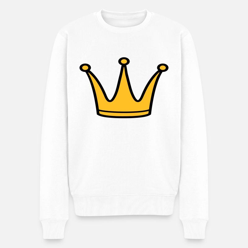 Krone - Männer Premium Bio Pullover - Weiß