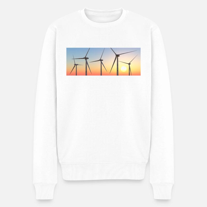 Éoliennes, éoliennes, parc éolien - Pull Premium bio Homme - blanc