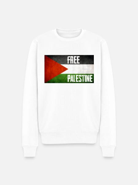 Free Palestine - Men's Premium Organic Jumper - white