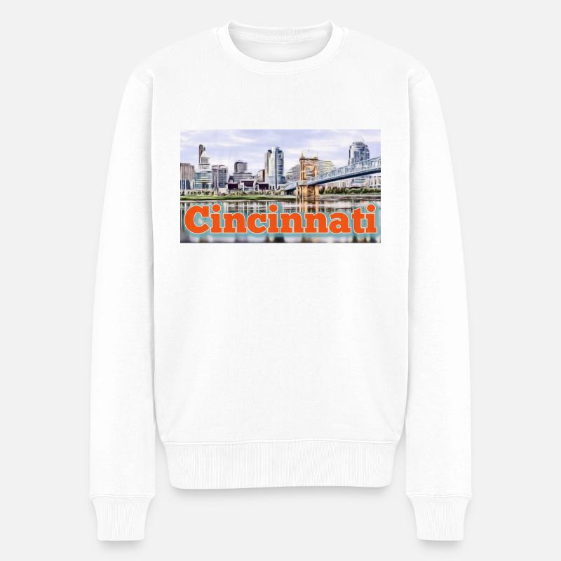 Cincinnati - Männer Premium Bio Pullover - Weiß