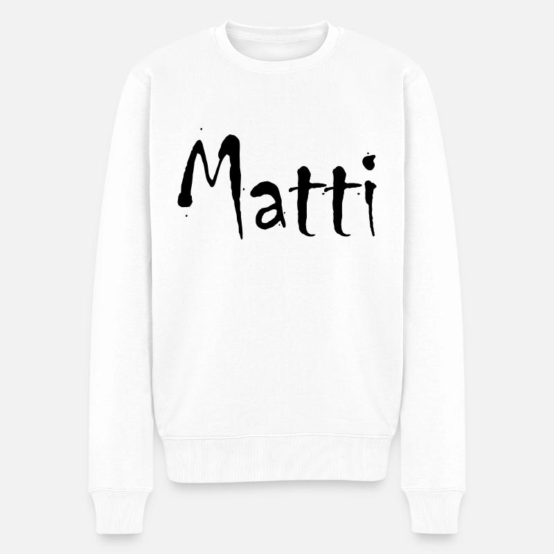 matti - Männer Premium Bio Pullover - Weiß