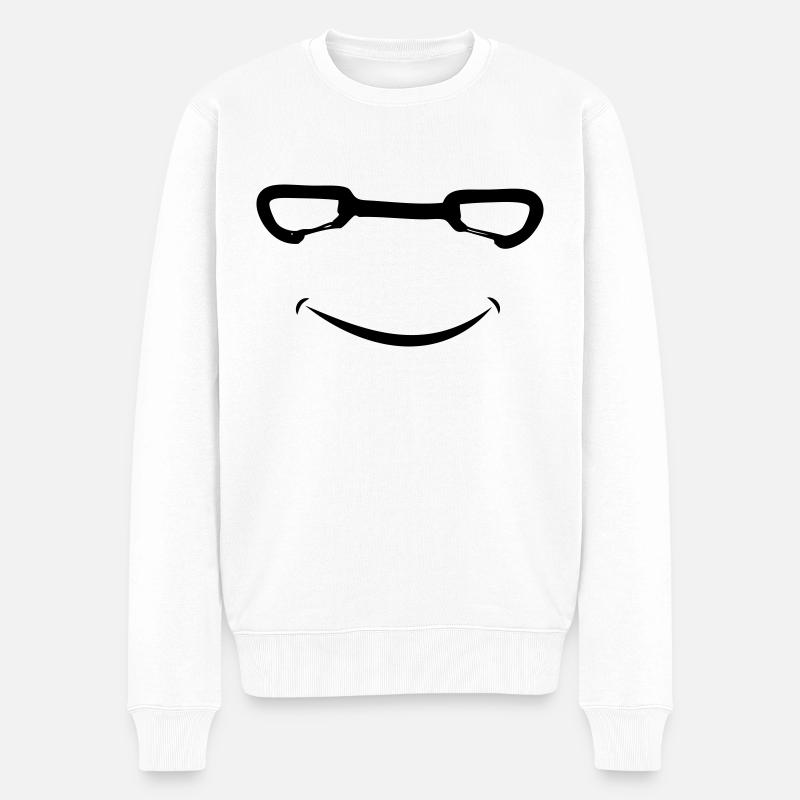 Quickdraw Lächeln - Männer Premium Bio Pullover - Weiß