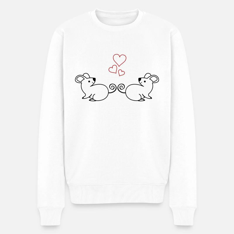 Souris amoureuses - Pull Premium bio Homme - blanc