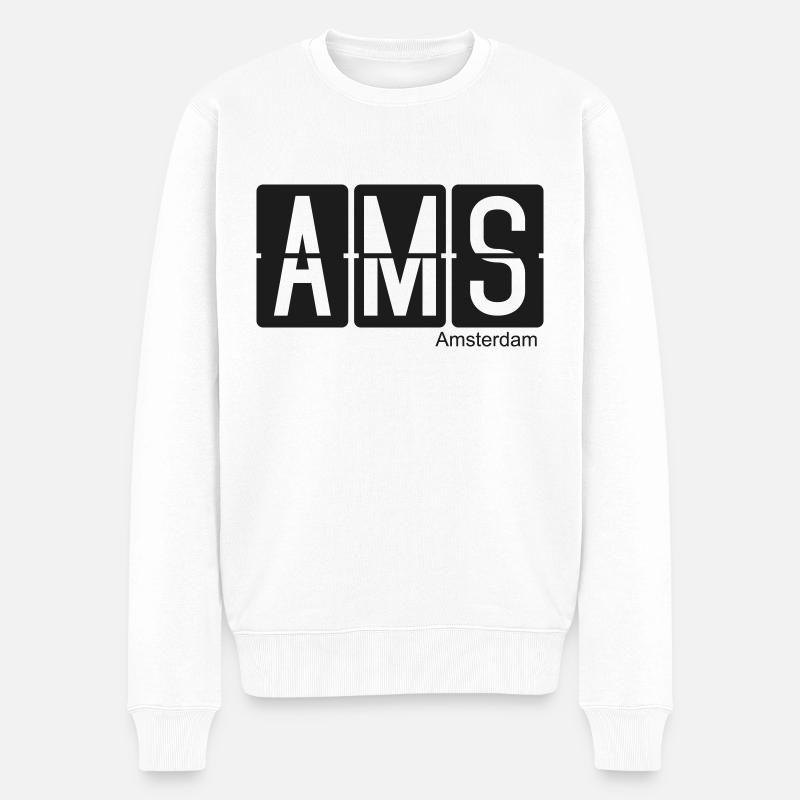 Amsterdam - Männer Premium Bio Pullover - Weiß