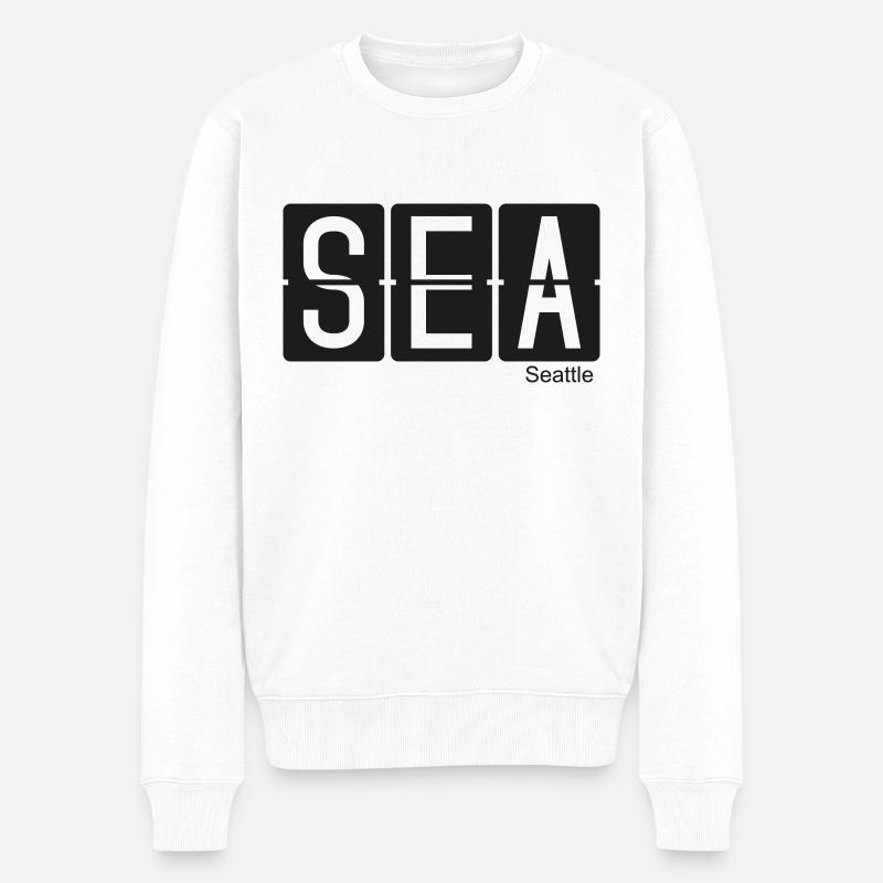 Seattle - Männer Premium Bio Pullover - Weiß