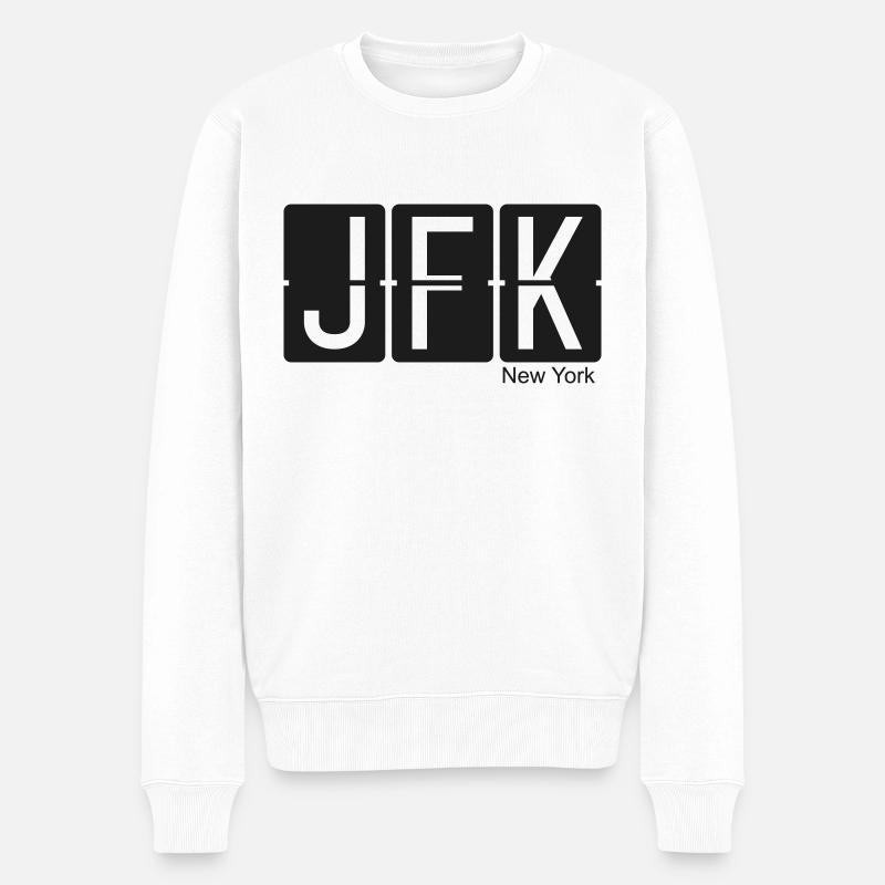 New York - Männer Premium Bio Pullover - Weiß