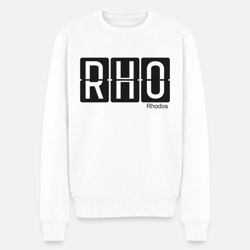 Rhodos - Männer Premium Bio Pullover - Weiß