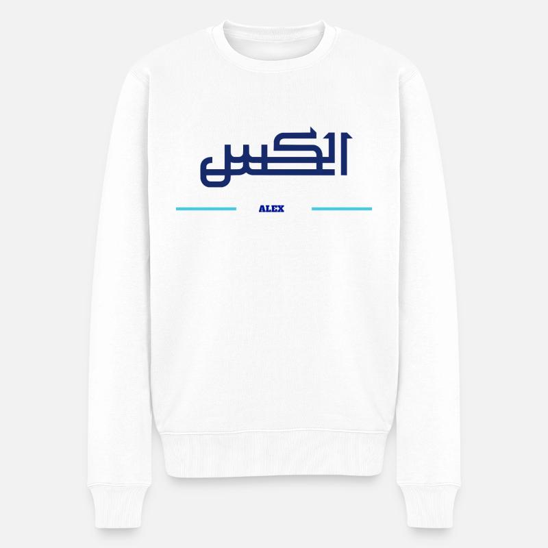 ALEX - Männer Premium Bio Pullover - Weiß