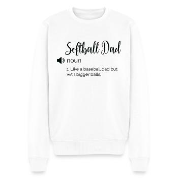 Drôle de définition Softball papa - Pull Premium bio Homme - blanc - Devant - Thijin (182cm)