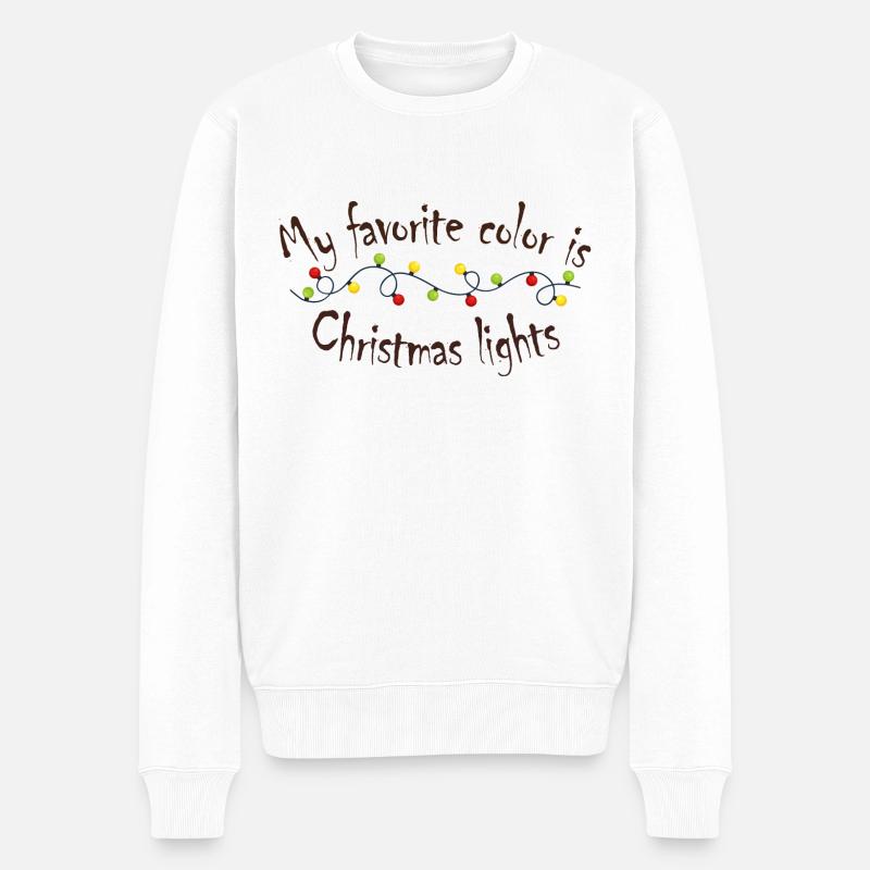 My favorite color is Christmas lights - Männer Premium Bio Pullover - Weiß