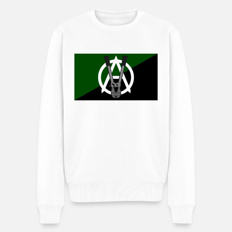vegan anarchism flag - Männer Premium Bio Pullover - Weiß