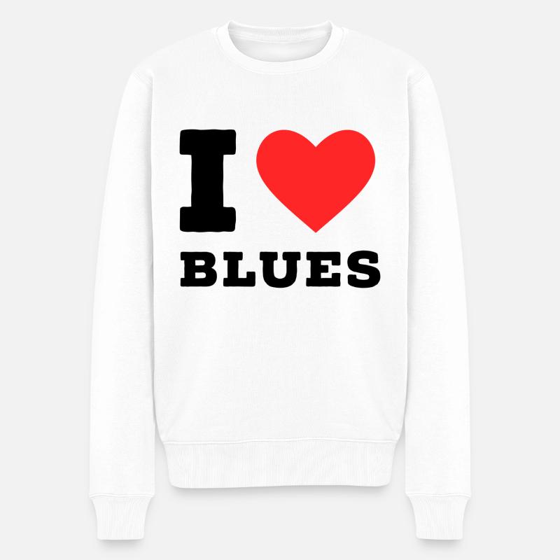 J’aime le blues - Pull Premium bio Homme - blanc