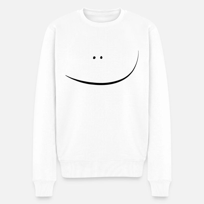 hübsches Lächeln - Männer Premium Bio Pullover - Weiß